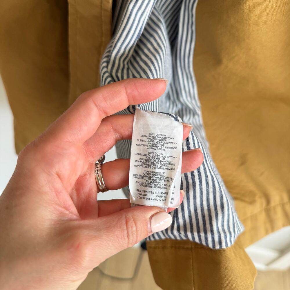 J. Crew City Double-Breasted Mid-Length Trench Coat Camel 8 - Picture 8 of 11